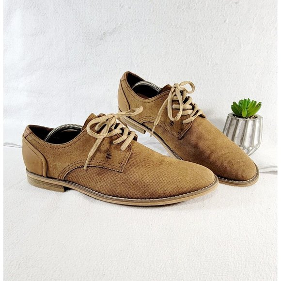 J Ferrar Other - J.Ferrar Napoleon Brown Faux Suede Lace Up Oxford Dress Shoes Mens Size 10 1/2 M